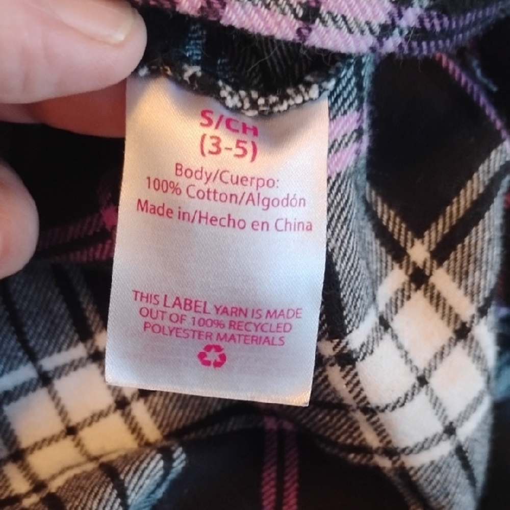 5/$20 Small (3-5)No Boundaries Black, White And Purple Plaid Shirt - Picture 5 of 5